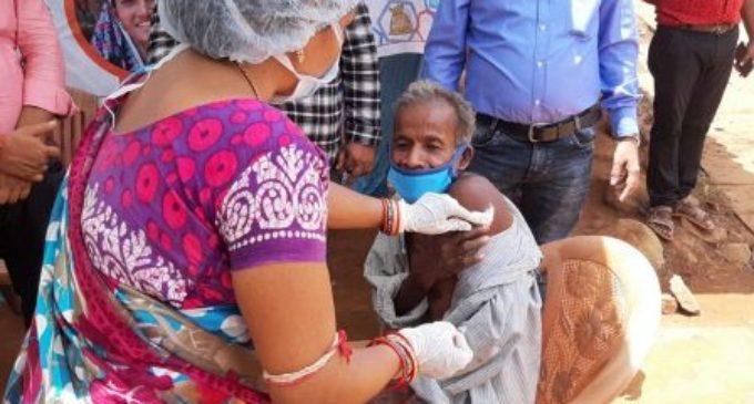 Covid vaccination drive At  Nagada in jajpur
