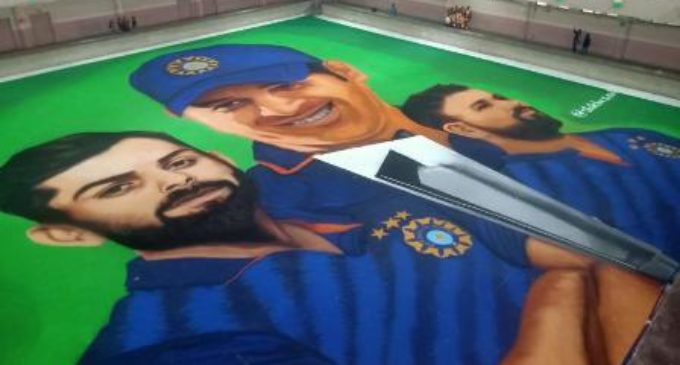 Indore artists make rangoli to cheer team India in T20 World Cup
