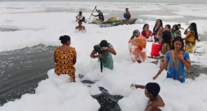 Chhath puja: Devotees raise concerns over toxic foam floating in Yamuna river