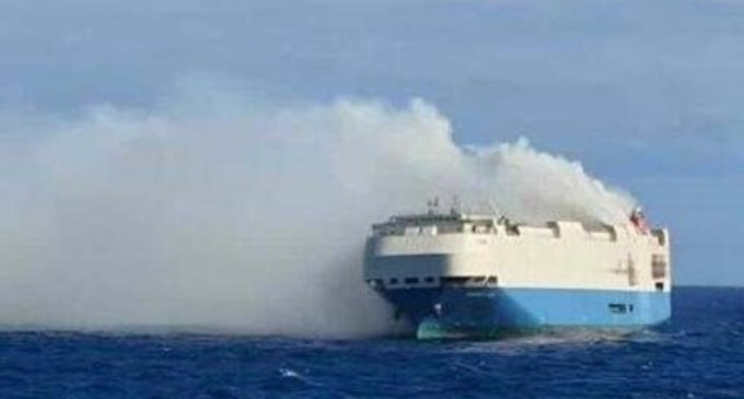 Ship with thousands of Porsches, Bentleys, other cars burns on North Atlantic Ocean