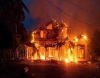 Sri Lanka PM Mahinda Rajapaksa’s residence set on fire in Kurunegala