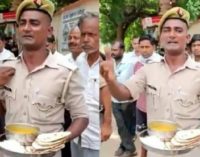 Rotis fit for dogs: UP cop breaks down over quality of mess food, video goes viral