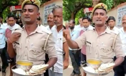 Rotis fit for dogs: UP cop breaks down over quality of mess food, video goes viral