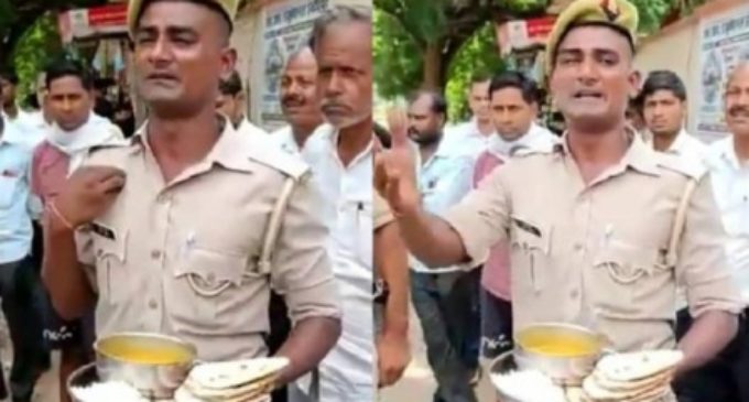 Rotis fit for dogs: UP cop breaks down over quality of mess food, video goes viral