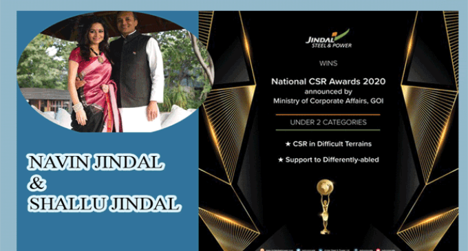 Big Recognition: Jindal Steel & Power wins prestigious National CSR Award 2020 in 2 categories