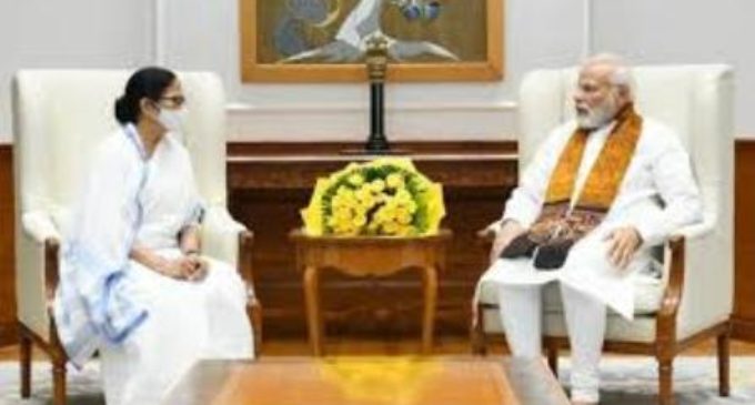 Prime MWest Bengal CM Mamata Banerjee meets PM Modiinister Narendra Modi