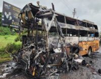 11 dead, 38 injured as bus catches fire after hitting truck in Nashik