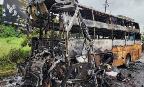 11 dead, 38 injured as bus catches fire after hitting truck in Nashik