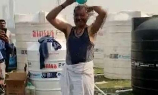 Delhi Jal Board official bathes in Yamuna water amid BJP’s toxic chemicals allegations