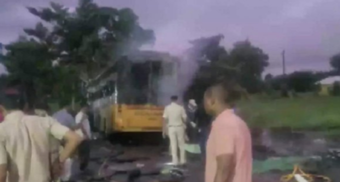 10 dead, 24 injured after bus catches fire in Maharashtra’s Nashik