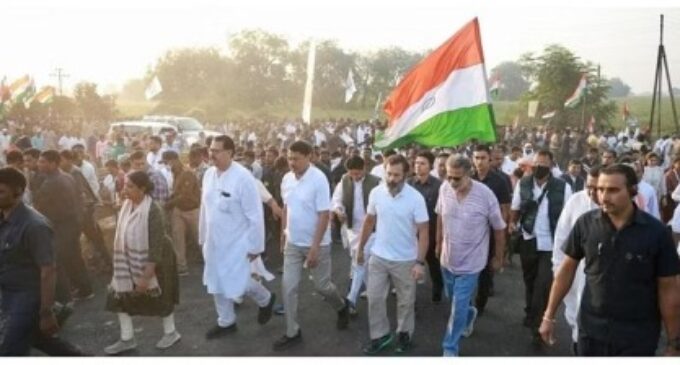 Maha: Mahatma Gandhi’s great-grandson joins Rahul in Bharat Jodo Yatra; Congress calls it ‘historic’