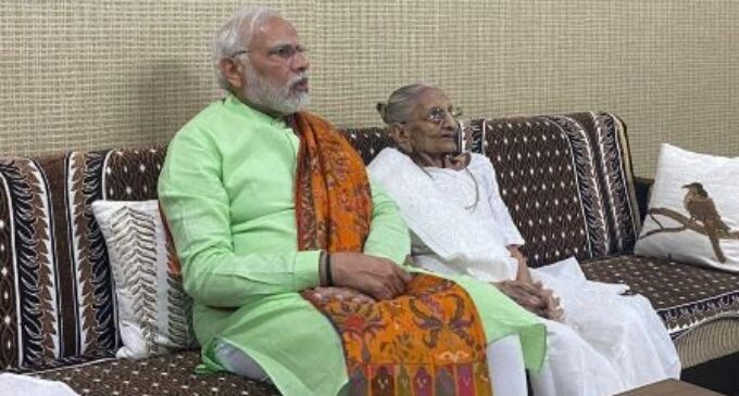 PM Modi takes mother Heeraben’s blessings ahead of Phase 2 of Gujarat polls