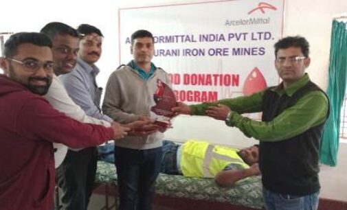 Humanitarian Work: ArcelorMittal organises blood donation camp at Thakurani mines