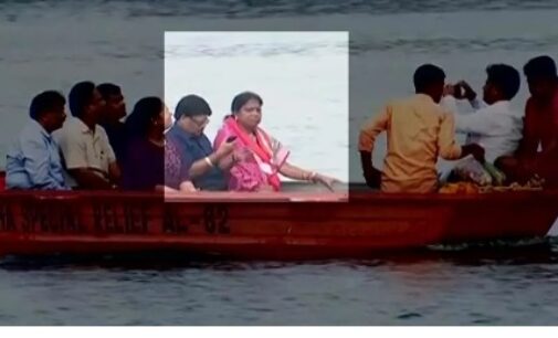 Despite ban, Odisha minister Pramila Mallick’s takes a privileged boat ride to Dhabaleswar