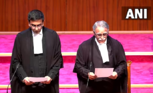 CJI Chandrachud administers oath of office to five new SC judges, strength rises to 32