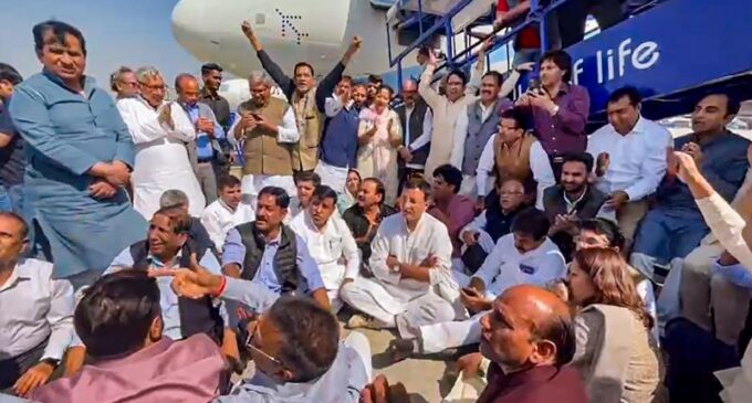 Congress claims Khera deplaned from Raipur flight, stages dharna on tarmac