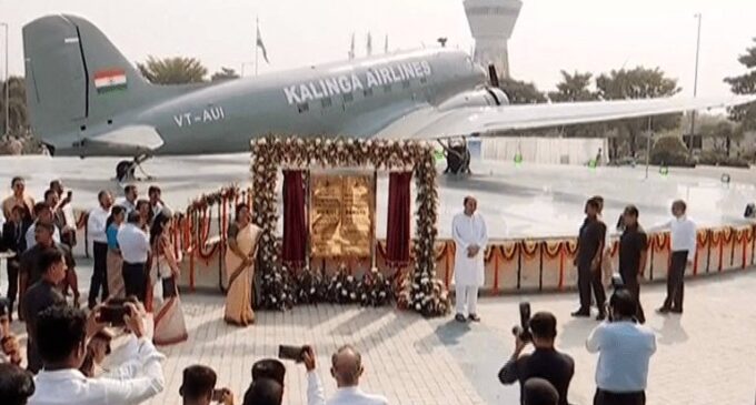 Historic Dakota aircraft unveiled at Biju Patnaik airport in Bhubaneswar for public display