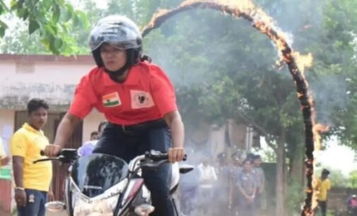 Odisha: Lady Professor leaves netizens stunned with daredevil bike stunts