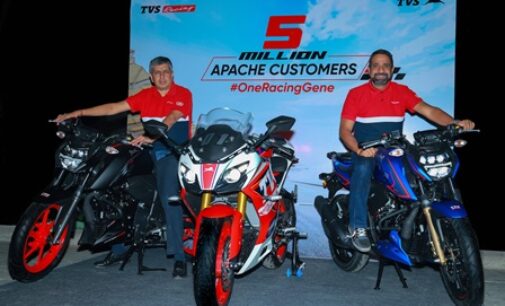 Fastest growing premium motorcycle brand TVS Apache series celebrates its 5 million global sales milestone