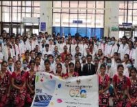 AIIMS Bhubaneswar Girl Students form Human Chain to celebrate India’s G20 Presidency