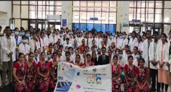 AIIMS Bhubaneswar Girl Students form Human Chain to celebrate India’s G20 Presidency