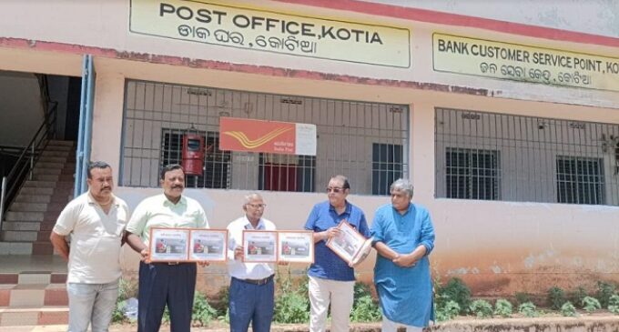 INTACH  Odisha Chapter releases postal cover at Kotia branch post  office