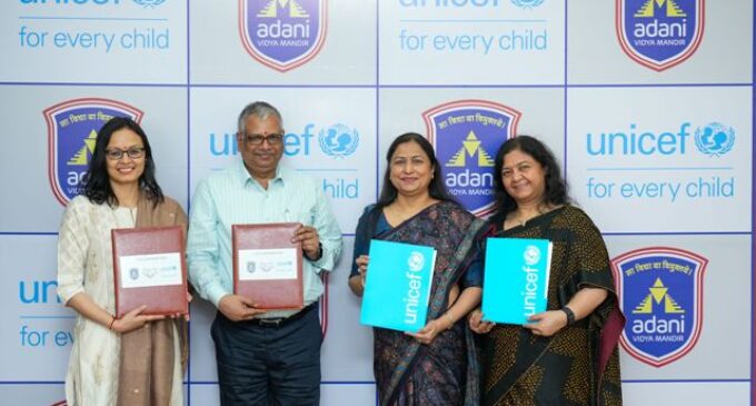 Adani Vidya Mandir, Ahmedabad & UNICEF join hands for a unique educational initiative