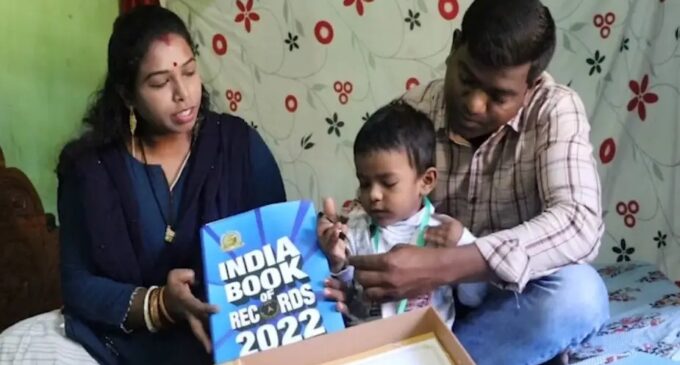 2-year-old Odisha boy enters India Book of Records as youngest kid with sharp memory