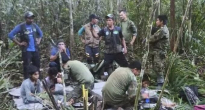 Missing children of Colombia plane crash found alive in Amazon after 40 days