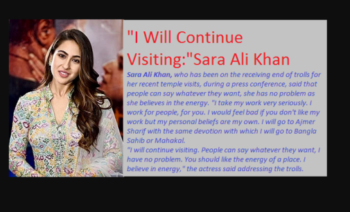 I will continue visiting: Sara Ali Khan on temple visits
