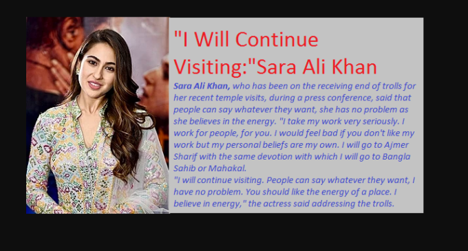 I will continue visiting: Sara Ali Khan on temple visits
