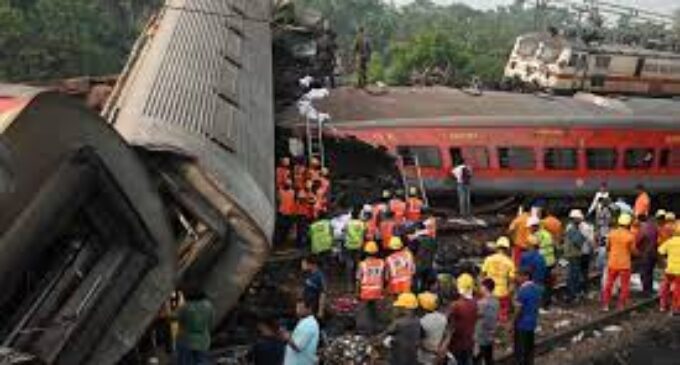 Scene of crying family members, relatives of train crash victims fill tears in eyes of onlookers