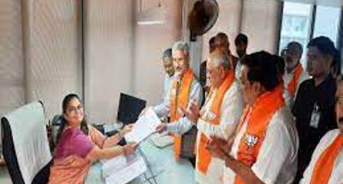 External Affairs Minister Jaishankar files nomination papers for Rajya Sabha polls from Gujarat