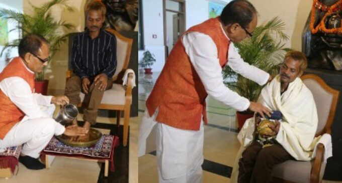 ‘I apologise’: Shivraj Chouhan washes feet of tribal amid urination incident row