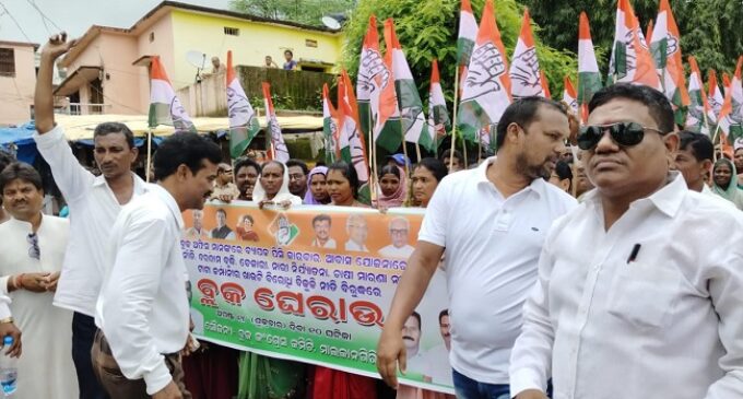 Malkangiri District Congress Committee Protests at Block Office, Issues Demand Letters to Governor