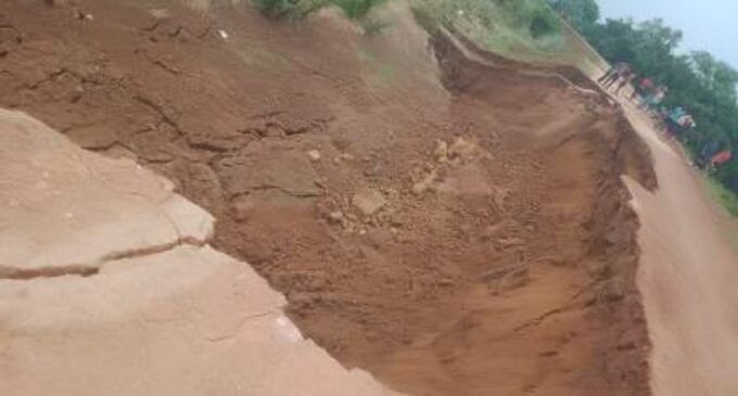 River embankment caved in