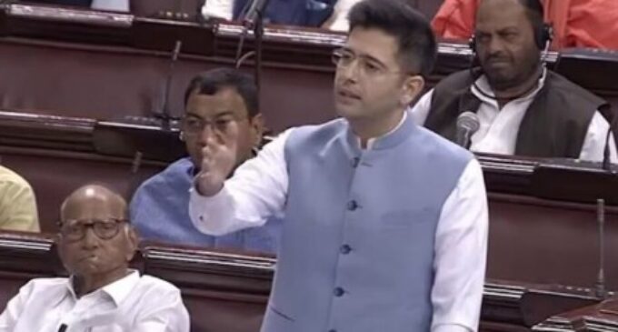 AAP’s Raghav Chadha suspended from Rajya Sabha over misconduct allegation