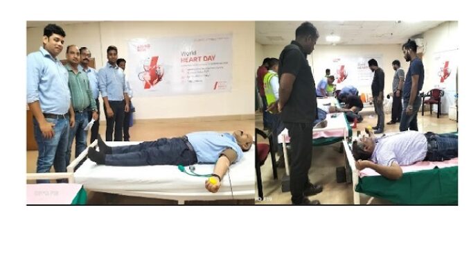 Blood donation camp held at AM/NS Paradip Pellet Plant on World Heart Day