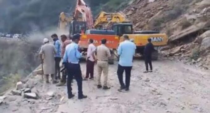 Four dead as landslide hits truck on Jammu-Srinagar National Highway
