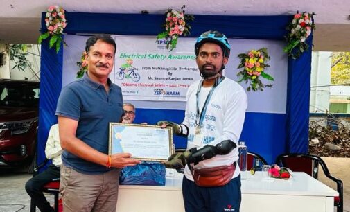 Covers 540 Km on a Bicycle for Electrical Safety; Malkangiri to Berhampur