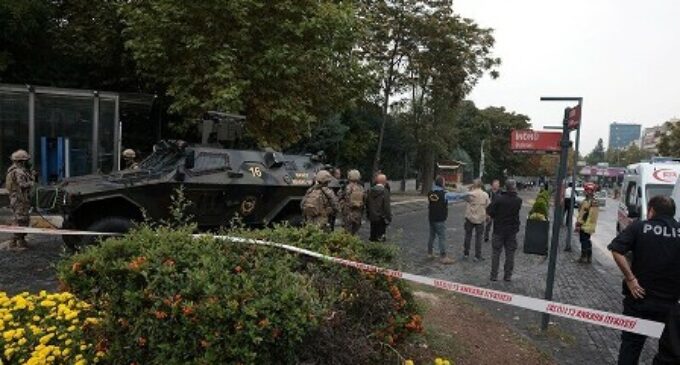 2 cops injured in suicide bombing outside Turkiye Parliament building in Ankara