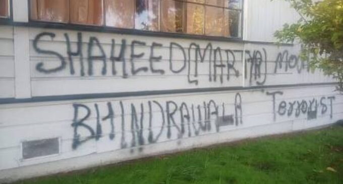Hindu temple defaced with pro-Khalistani slogans in US