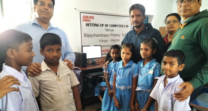 AM/NS India sets up computer lab in primary school at Handia in Nuagarh Panchayat