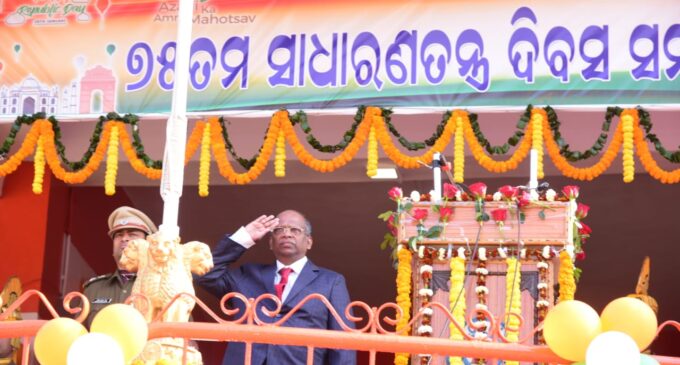 NALCO CMD Unfurls National Flag at Mines& Refinery Complex atDamanjodi