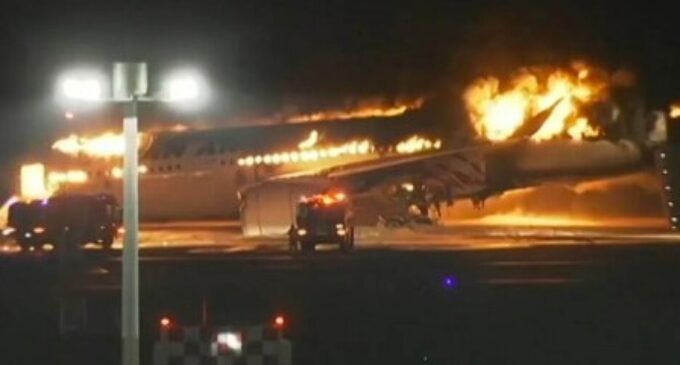 Japan Airlines aircraft catches fire on runway post-collision with another plane at Tokyo airport