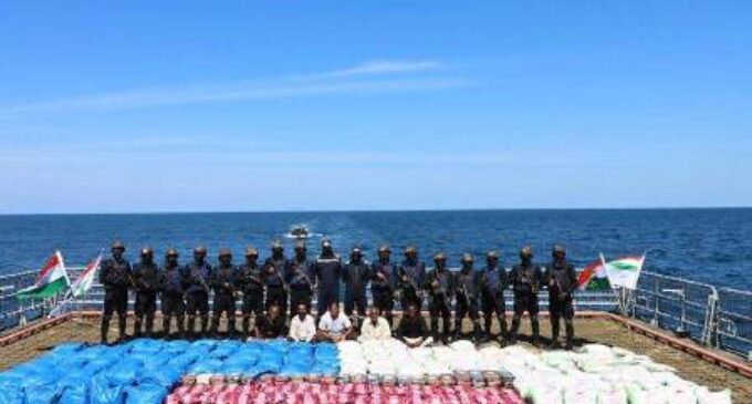 Record 3,300 kg of narcotics caught off Gujarat coast; Five foreigners held