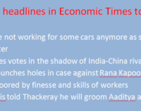 Some headlines in Economic Times today