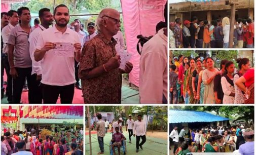 Smooth Polling  in Malkangiri District; District Magistrate and Suptd.of Police Sets Example by Waiting in Line to Vote