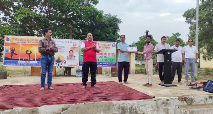 Malkangiri College Celebrates International Yoga Day with Enthusiastic Participation