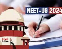 Grace marks awarded to 1,563 NEET candidates withdrawn: Centre tells SC